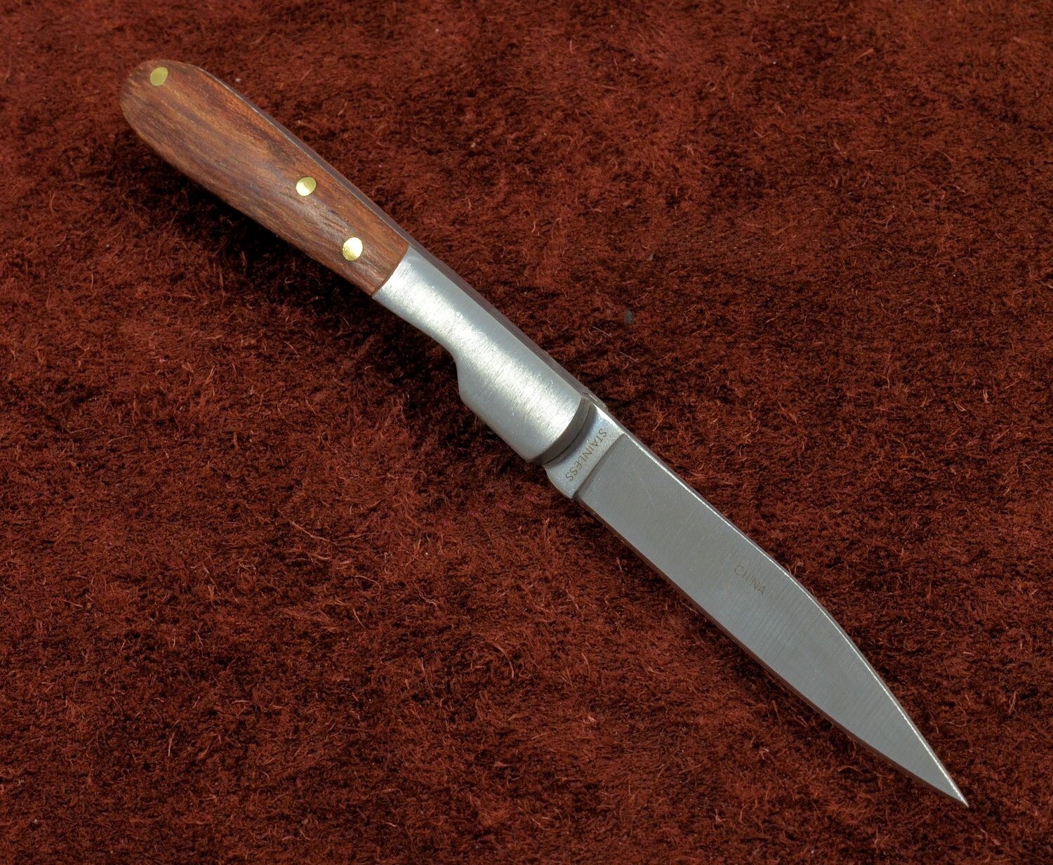 Small Pocket Folding Toothpick Fruit Knife - Stainless Steel w/Rosewood Handle Small Pocket Folding Toothpick Fruit Knife - Stainless Steel w/Rosewood Handle