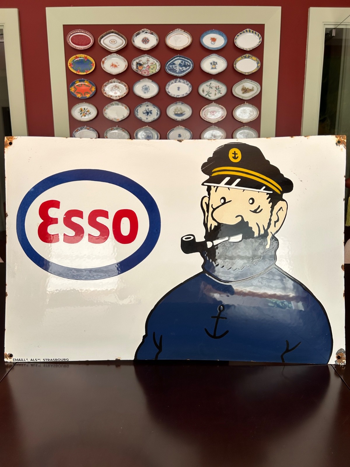 Vespa Tintin Captain Haddock plate Vespa Tintin Captain Haddock plate