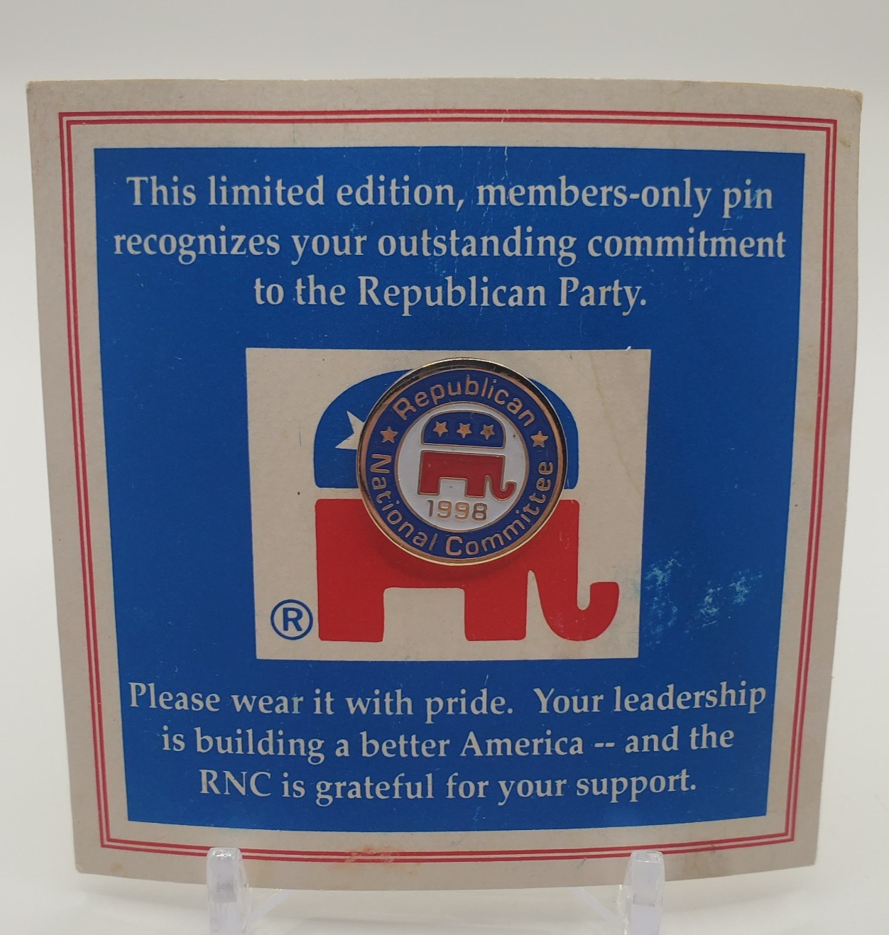 Vintage Limited Edition Lapel Pin Republican National Convention 1998 Vintage Limited Edition Lapel Pin Republican National Convention 1998