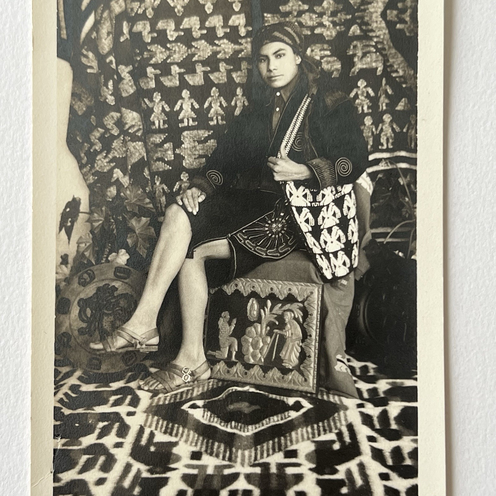 Antique RPPC Real Photograph Postcard Handsome Indigenous Man Tribal Bare Legs Antique RPPC Real Photograph Postcard Handsome Indigenous Man Tribal Bare Legs