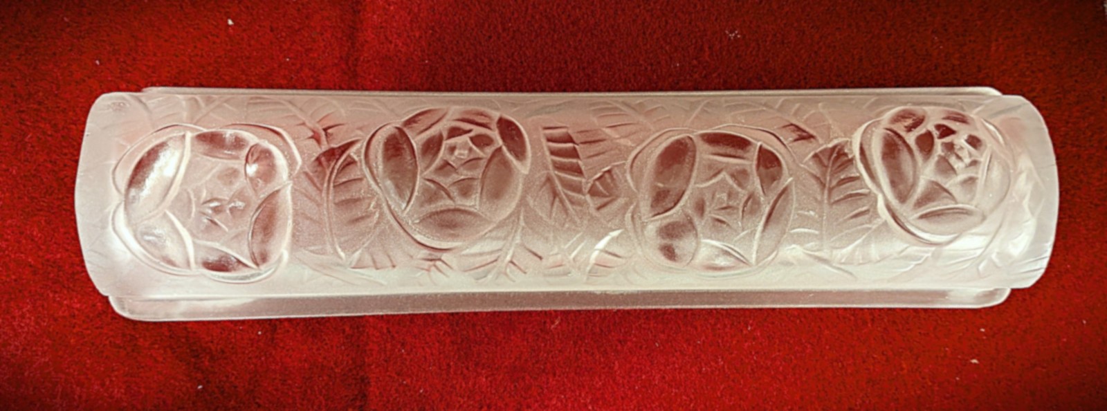 Vintage Degue French Art Deco Frosted Molded Floral Glass Slip Shade #1 Vintage Degue French Art Deco Frosted Molded Floral Glass Slip Shade #1
