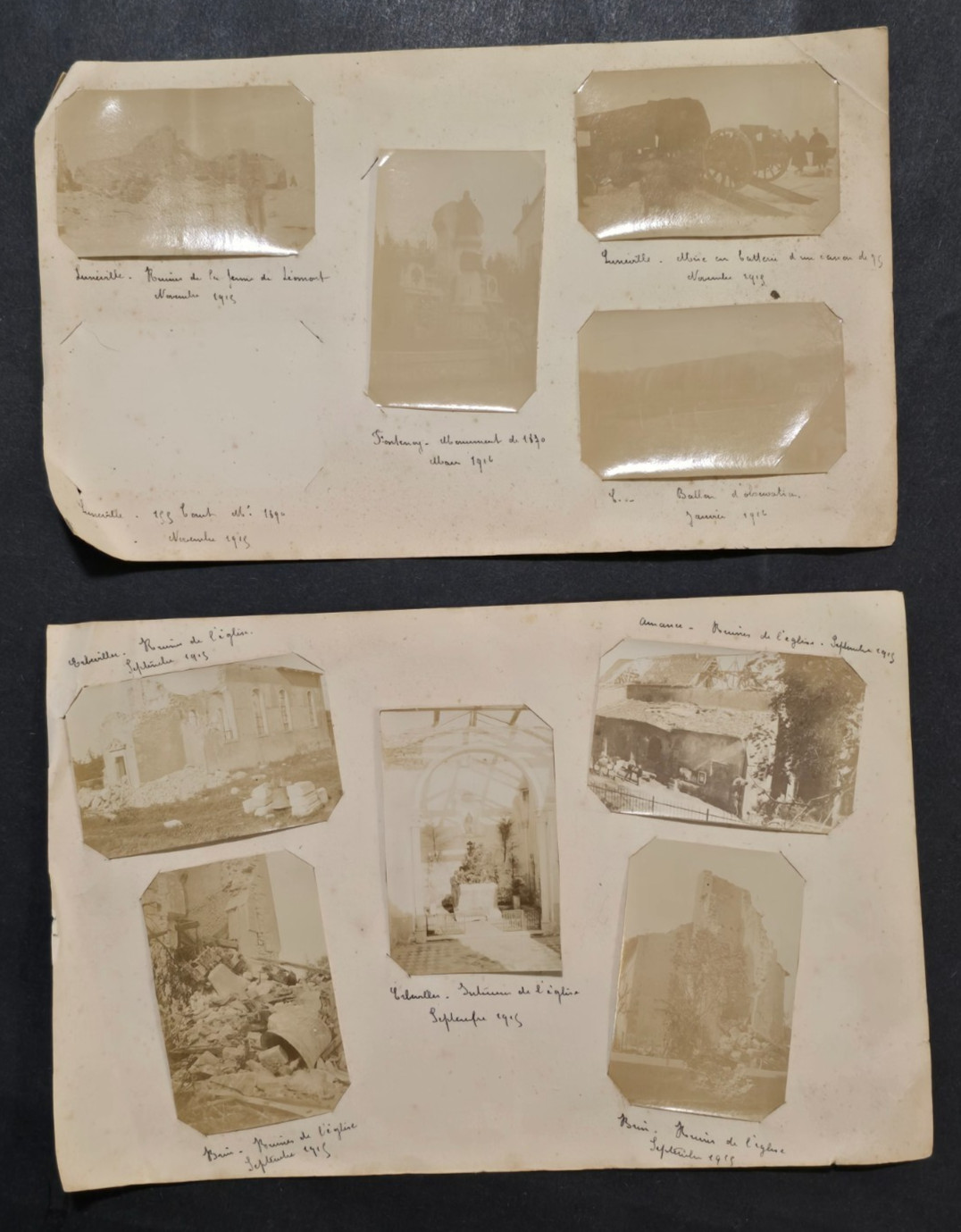Original WWI Belgium Ypres Ruins Photo Lot 9 Mounted Photos 1915 War Damage