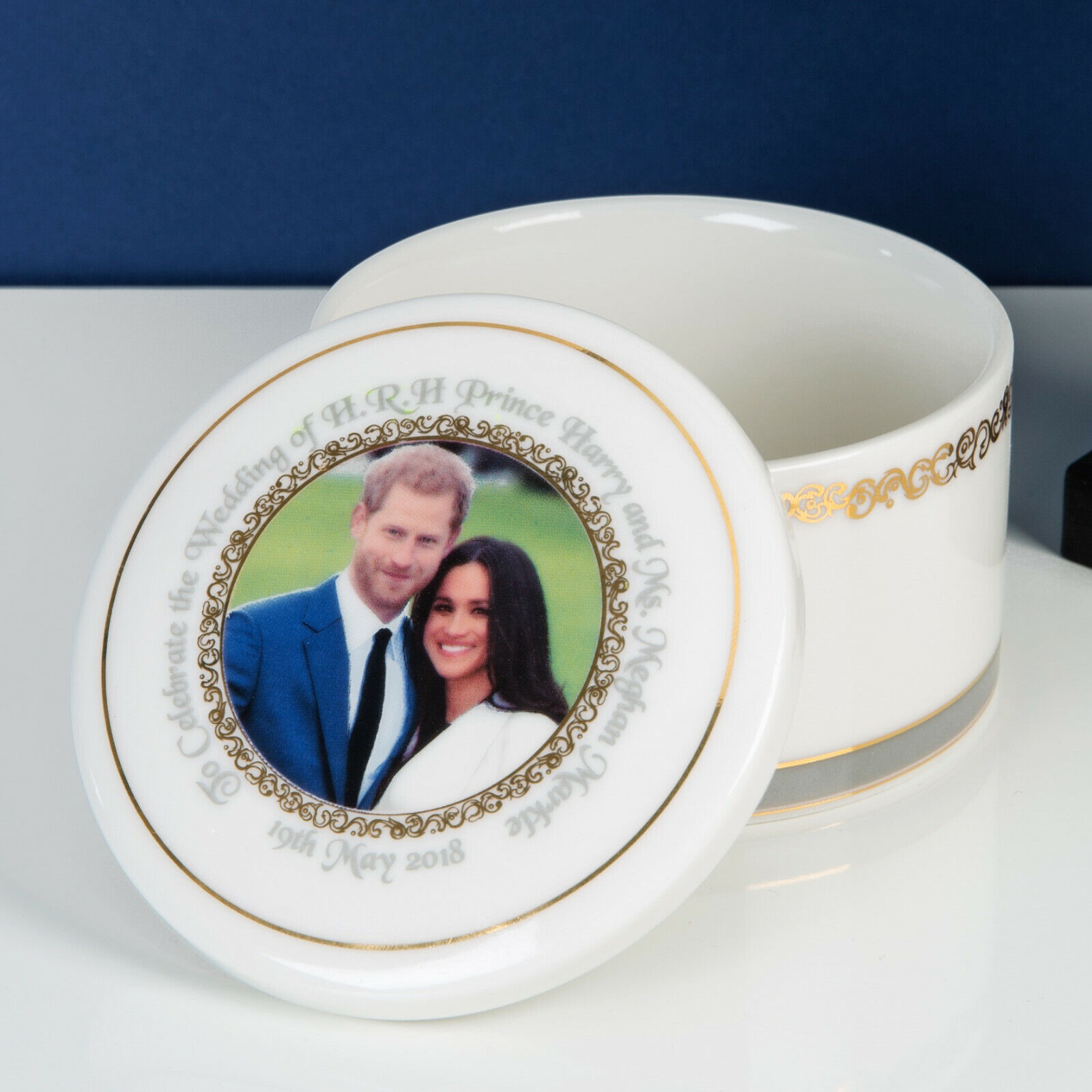 Royal Wedding Harry and Meghan China Trinket Box