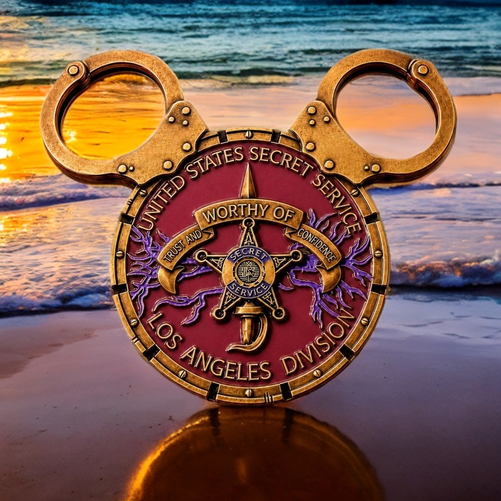 🔥Walt Disney Resort Mickey Ears Maroon Disney Challenge Coin US Secret Service 🔥Walt Disney Resort Mickey Ears Maroon Disney Challenge Coin US Secret Service