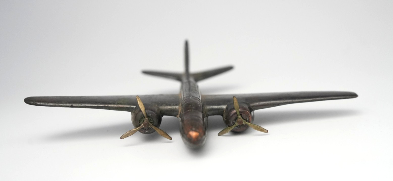 RARE 1940's WW2 Solid Bronze Brass Bomber Airplane War Plane Figurine Toy - VTG RARE 1940's WW2 Solid Bronze Brass Bomber Airplane War Plane Figurine Toy - VTG
