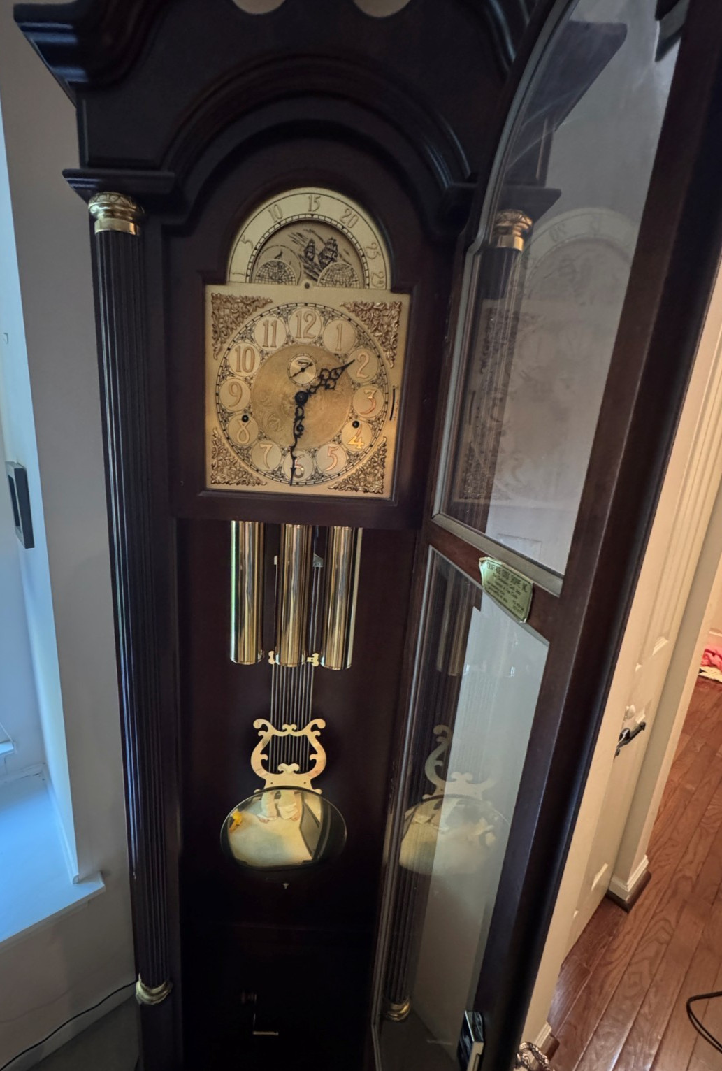 Ridgeway 81"  Grandfather Clock Brass Pendulum Mechanical Needs Service