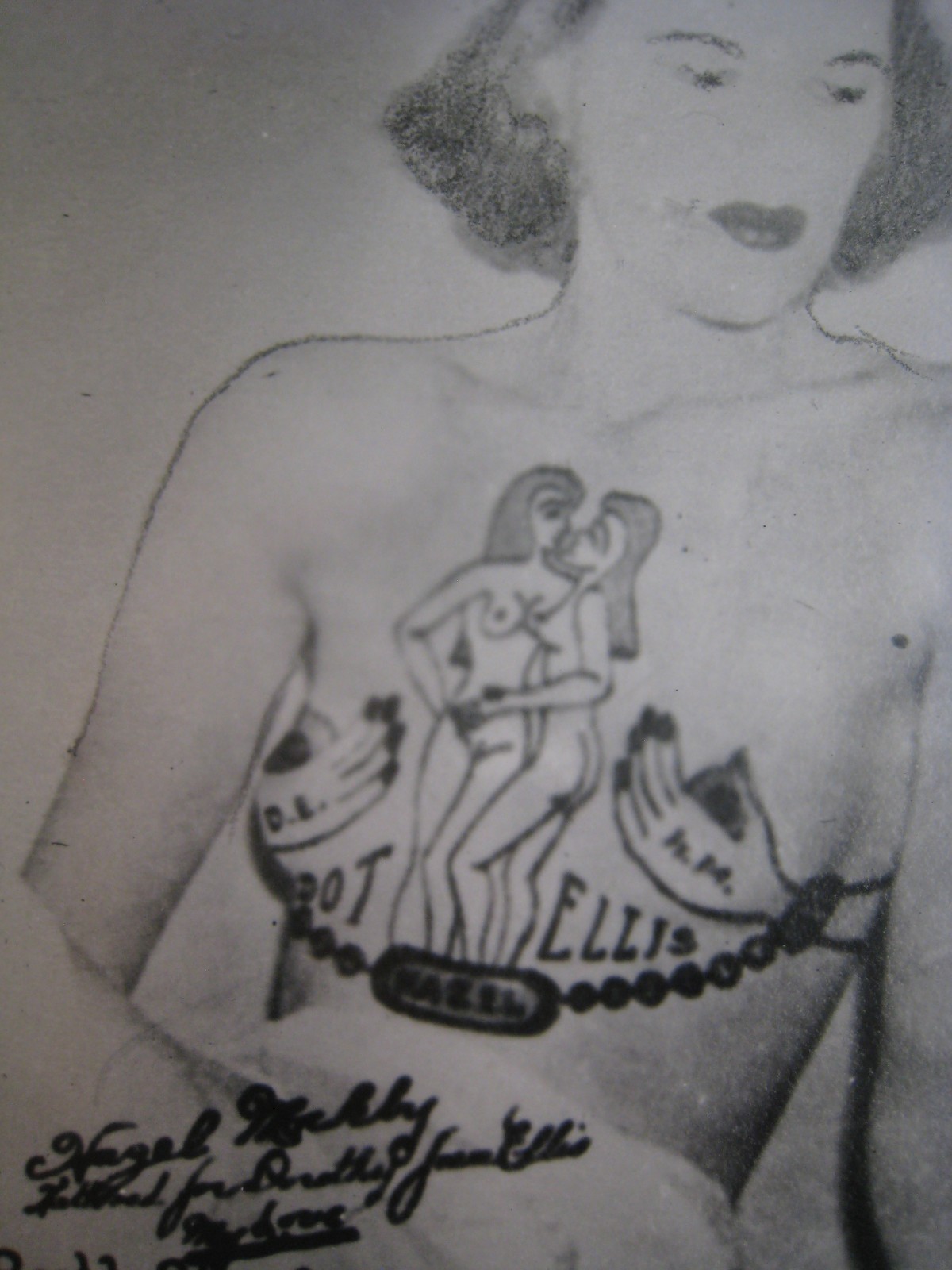 Scarce, early,  Photo ... , TATTOOED LADY ... KOBEL # T-830,  tattoo artist