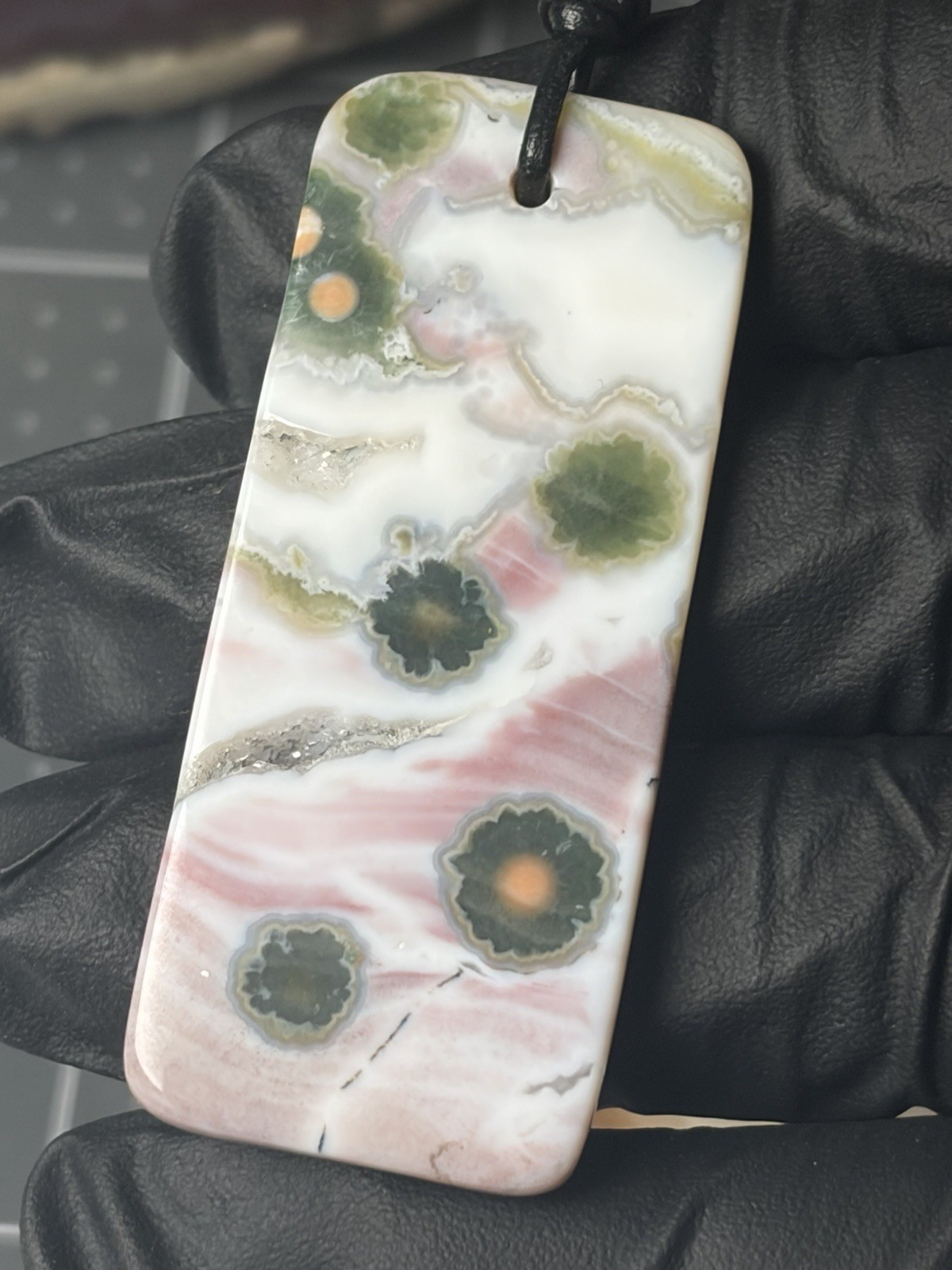 Handmade Ocean Jasper Old Stock Pendant First Vein 1 Orbs Marovato Handmade Ocean Jasper Old Stock Pendant First Vein 1 Orbs Marovato