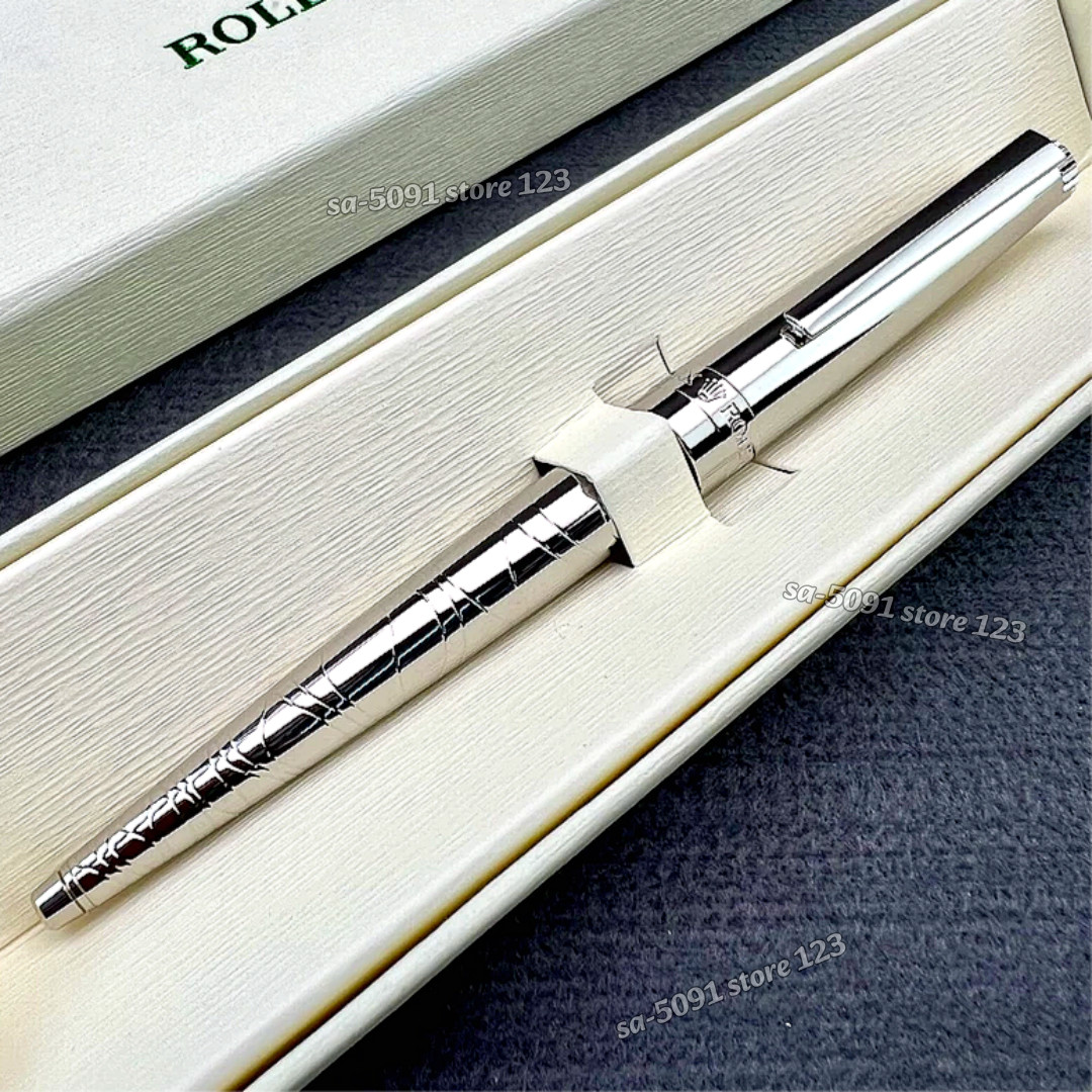 ROLEX Silver Scribe Pen Platinum Cut Limited Edition Luxury Collectible Rare ROLEX Silver Scribe Pen Platinum Cut Limited Edition Luxury Collectible Rare