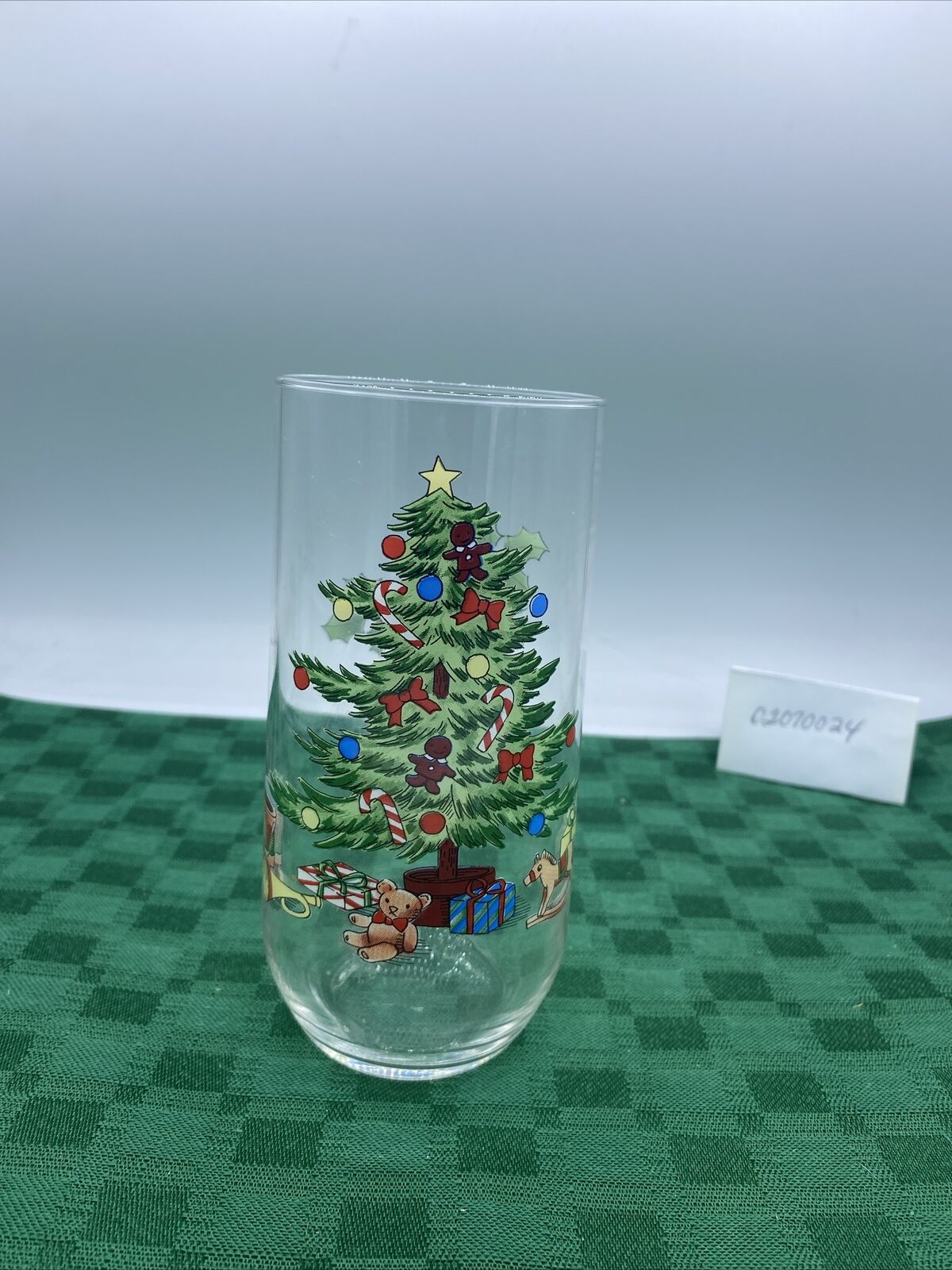 1 Luminarc Noel Christmas Tree Drinking Glass VINTAGE Holiday Tumbler