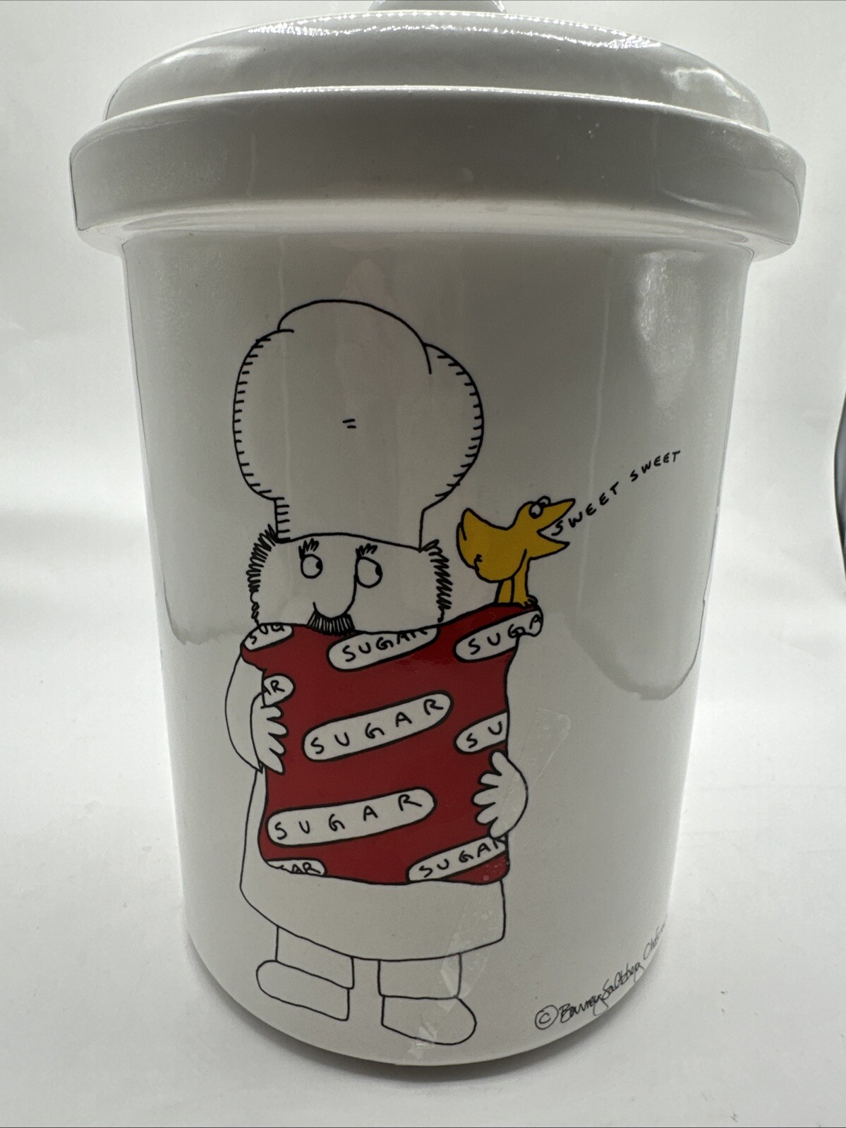Barney Saltzberg Chefs 1983 Sugar Canister Cookie Jar Made In USA Vintage Barney Saltzberg Chefs 1983 Sugar Canister Cookie Jar Made In USA Vintage