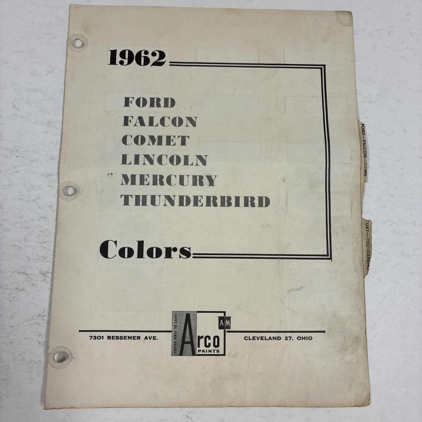 1962 Ford Arco Mobil Paints Color Chip Paint Sample Meteor Falcon T Bird Comet 1962 Ford Arco Mobil Paints Color Chip Paint Sample Meteor Falcon T Bird Comet