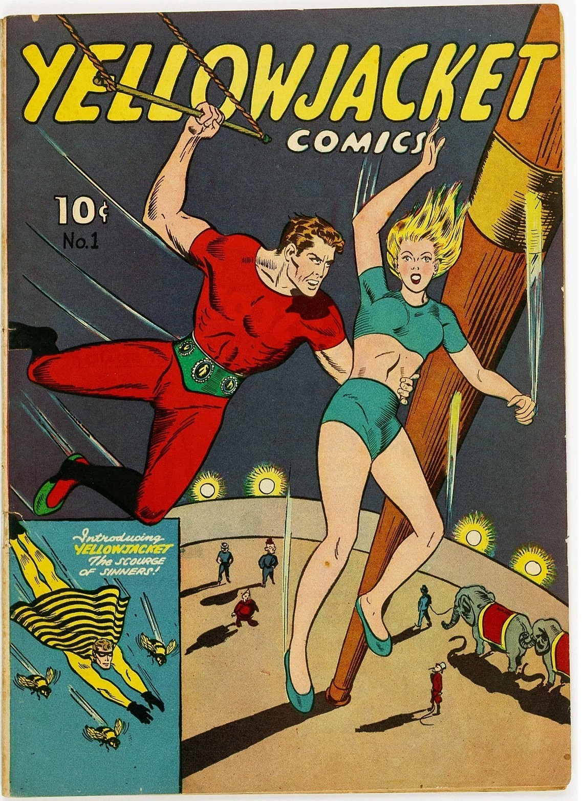 Yellowjacket Comics #1 Origin & 1st App. of Yellowjacket Charlton 1944 Yellowjacket Comics #1 Origin & 1st App. of Yellowjacket Charlton 1944