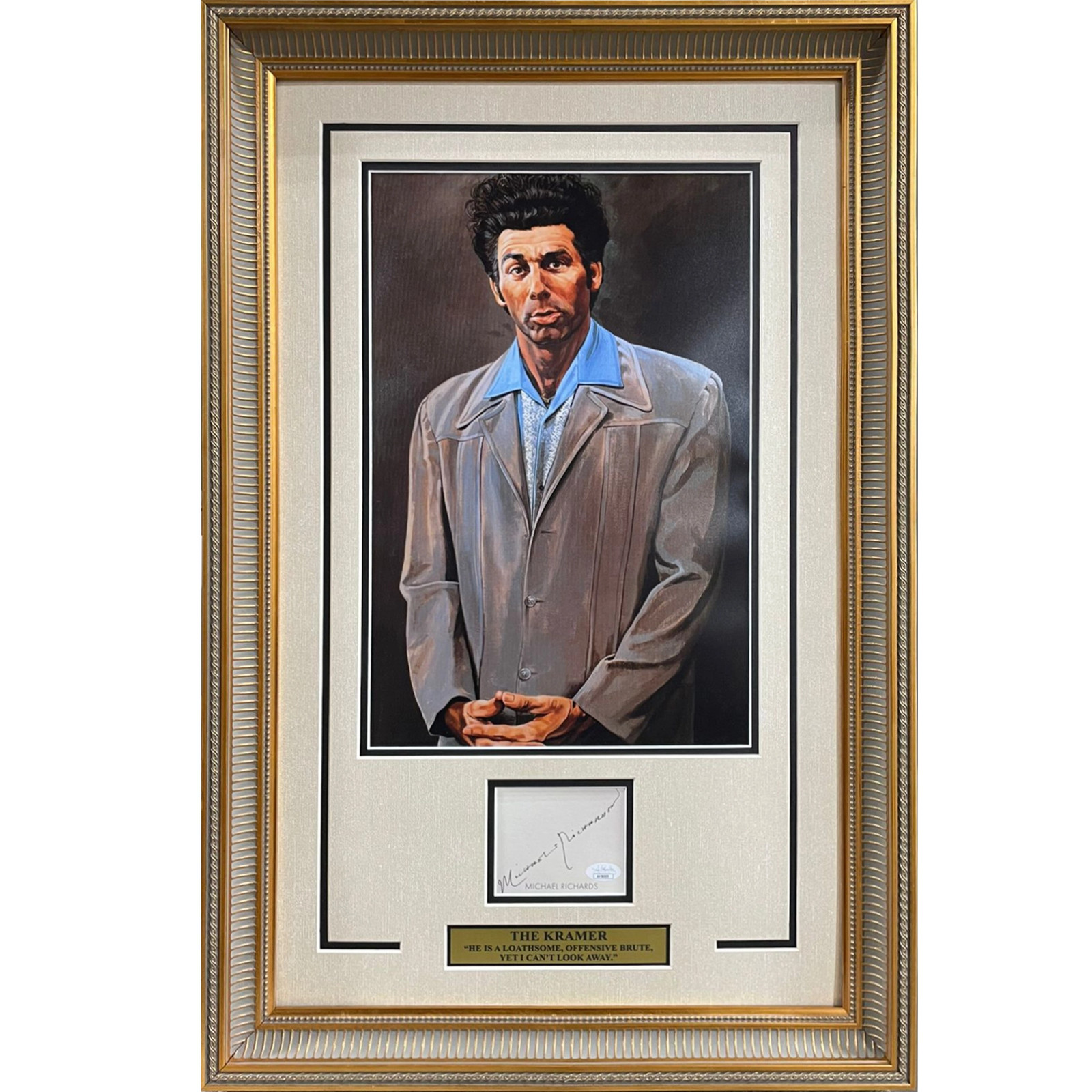 Michael Richards Autographed Seinfeld Deluxe Framed The Kramer 11x17 Artwork Pos Michael Richards Autographed Seinfeld Deluxe Framed The Kramer 11x17 Artwork Pos