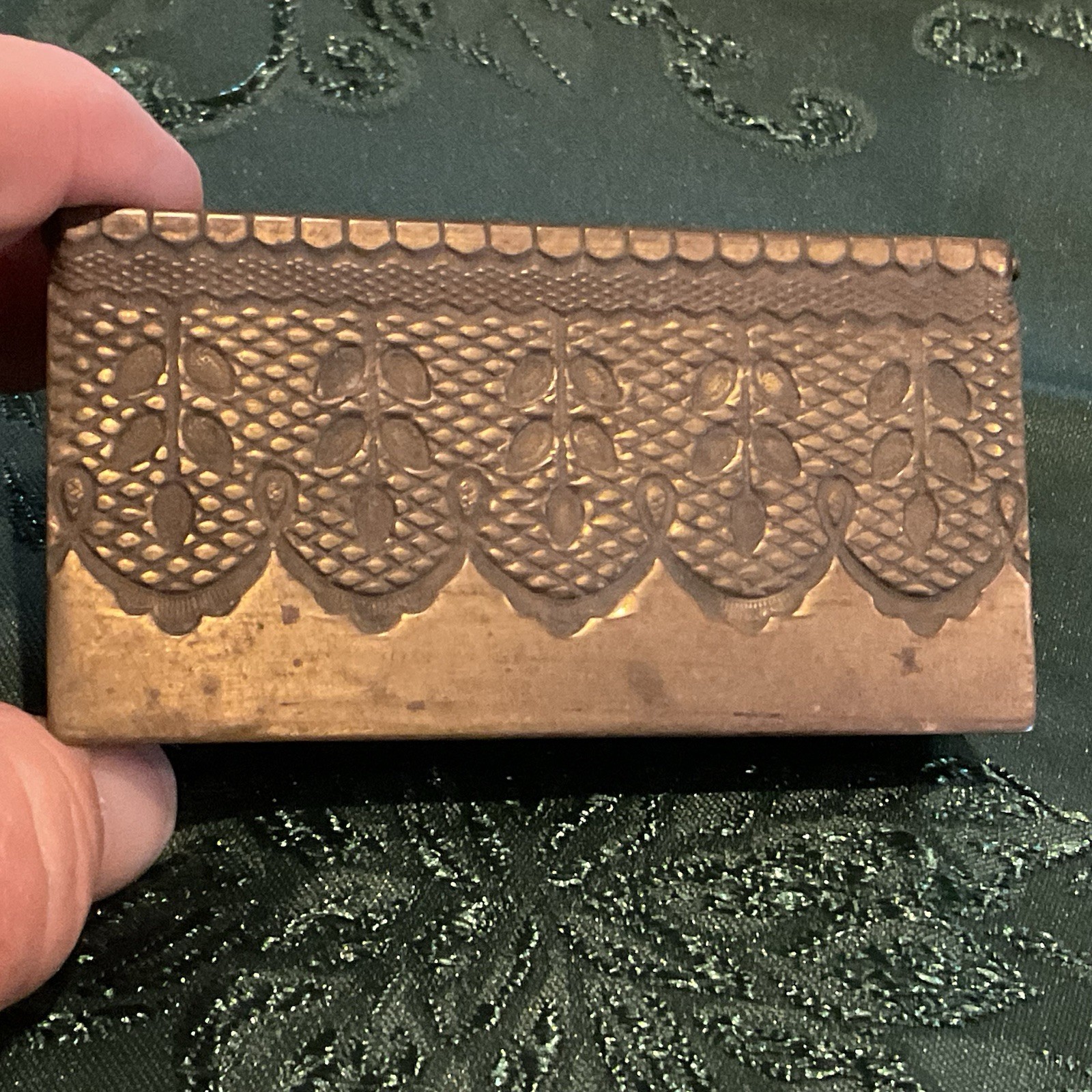 GES GESCH Brass Stamp Holder  Antique VTG Germany 1899-1944 With One Cent Stamps