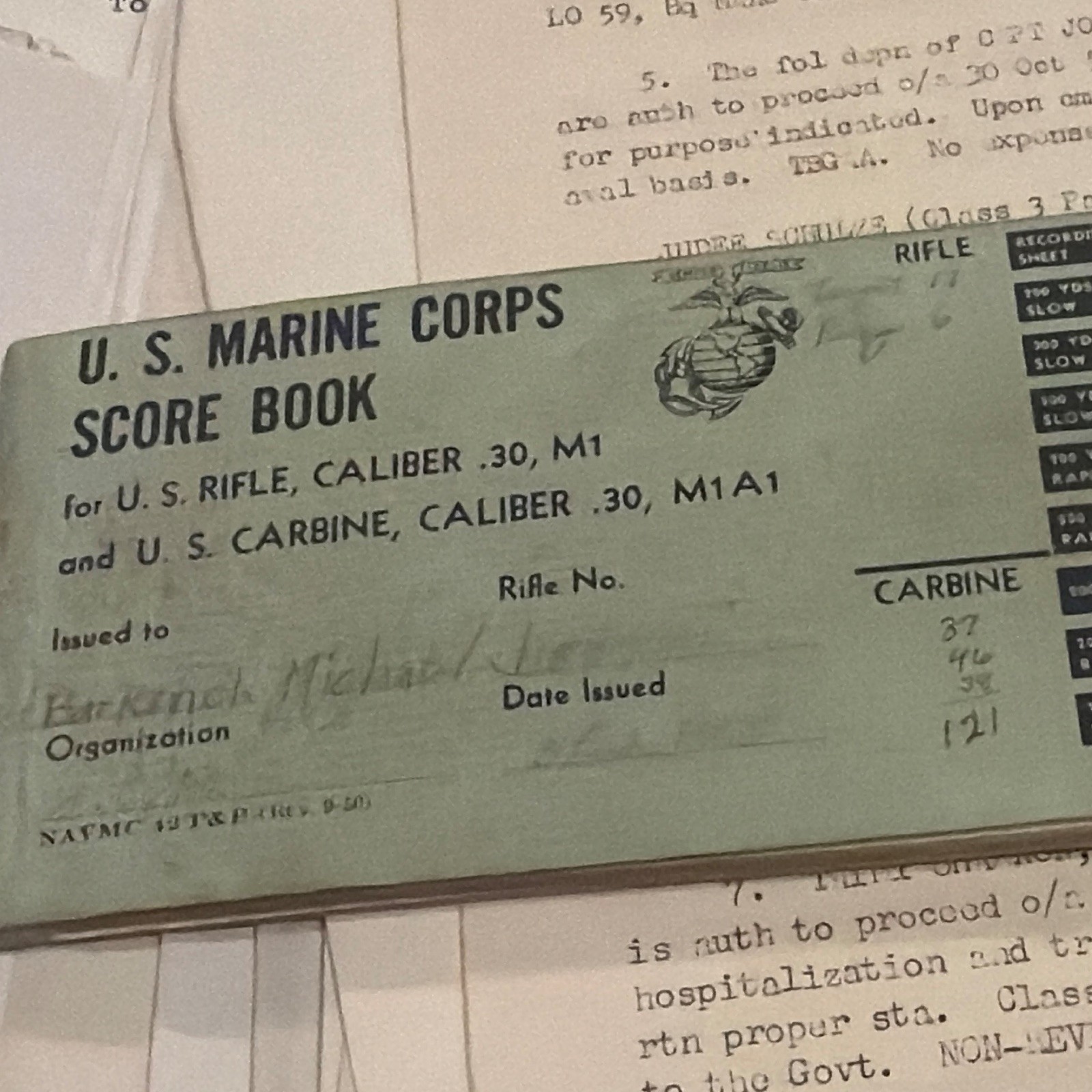 Vintage 1950s USMC Marine Corps Aviation Archive Lot Pilot Orders M1 Score Book Vintage 1950s USMC Marine Corps Aviation Archive Lot Pilot Orders M1 Score Book