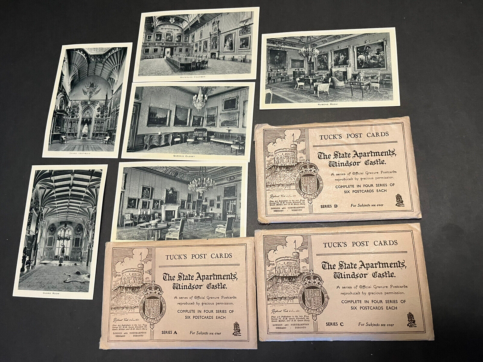 Vintage Tuck’s Postcard The State’s Apartments (complete Set A, B,C,D)