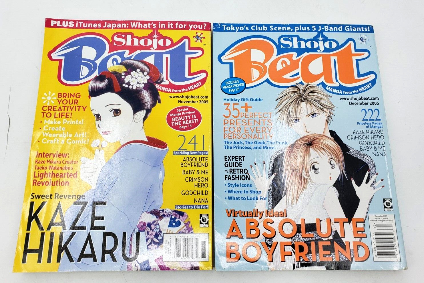 SHOJO BEAT Magazine Lot of 2 Manga Issues Dec & Nov 2005