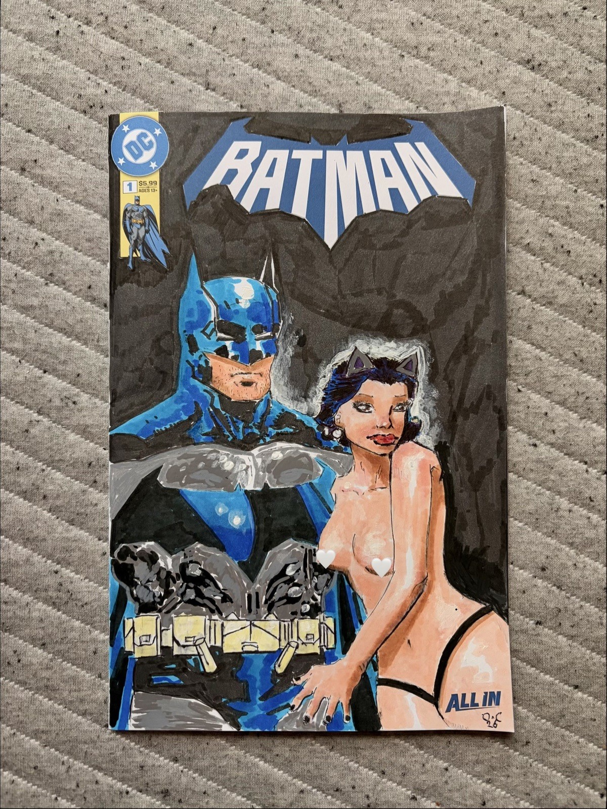 DC Batman #1 BLANK Sketch Cover Variant custom art drawing signed DC Batman #1 BLANK Sketch Cover Variant custom art drawing signed