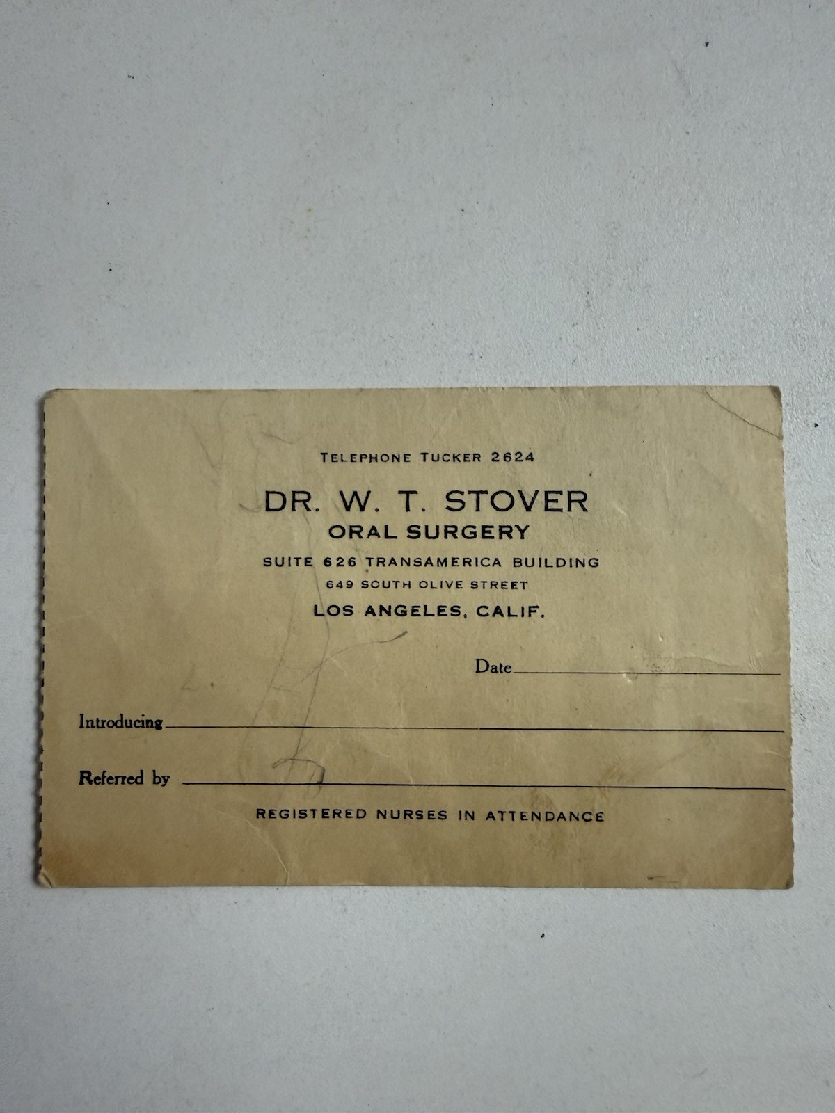 Vintage 1940s-50s LA Oral Surgeon Dental Tooth Chart Dr W T Stover Ephemera Vintage 1940s-50s LA Oral Surgeon Dental Tooth Chart Dr W T Stover Ephemera