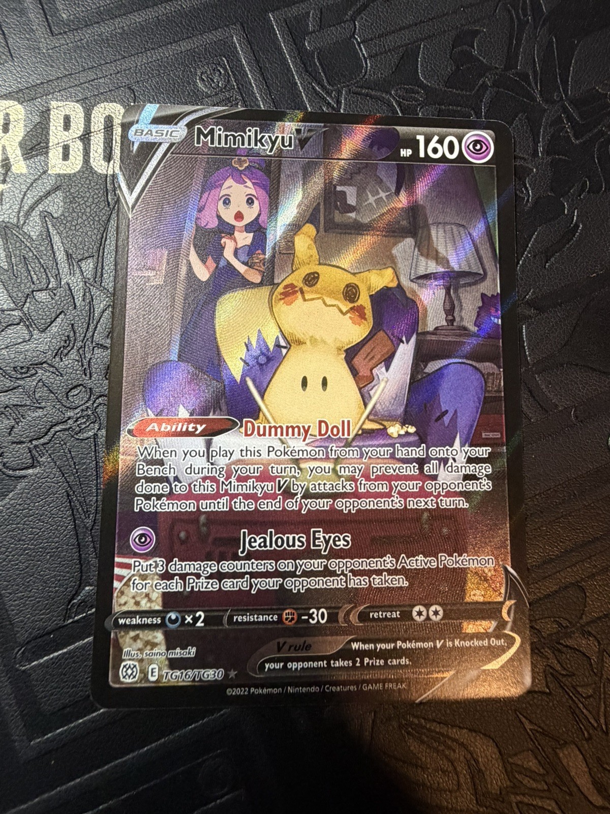 Pokémon TCG Mimikyu V TG16/TG30 Brilliant Stars Full Art Holo NM Pokémon TCG Mimikyu V TG16/TG30 Brilliant Stars Full Art Holo NM