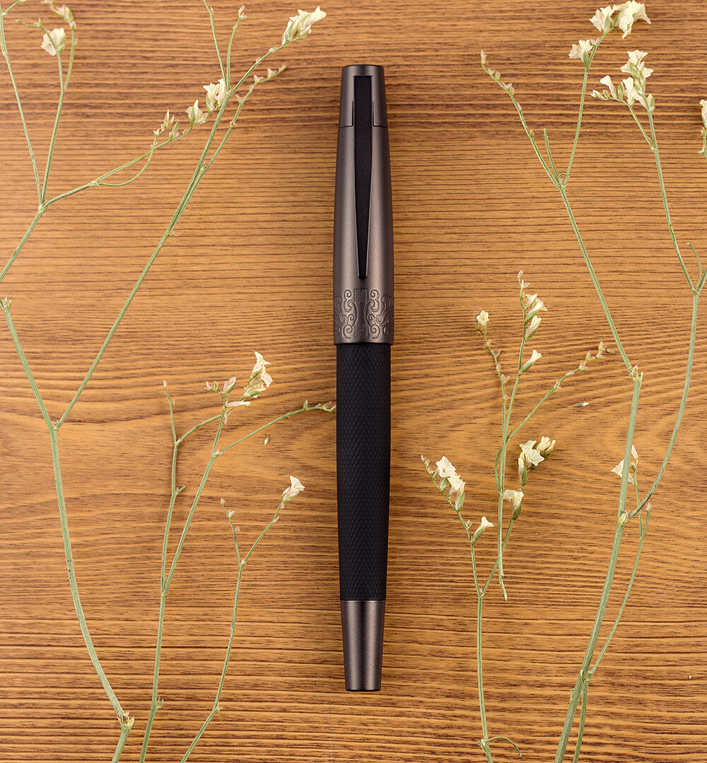 HongDian 6013 Metal Fountain Pen BLACK EF/F/Bent Nib Office Writing Ink Gift Pen