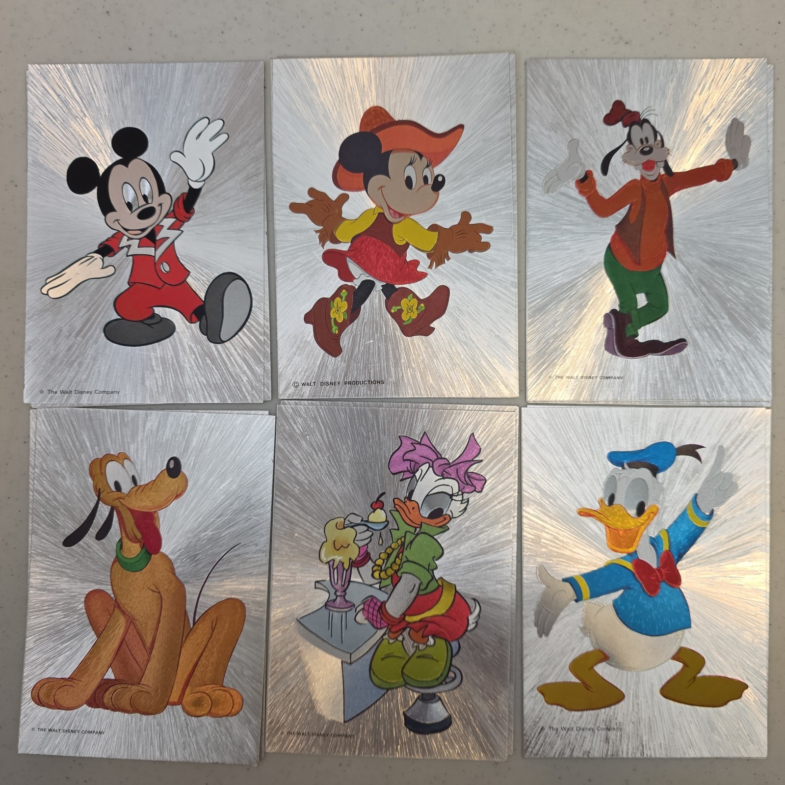 Vintage Disney Postcards Lot of 6 Mickey Goofy Donald Dufex Foil Metallic Vintage Disney Postcards Lot of 6 Mickey Goofy Donald Dufex Foil Metallic