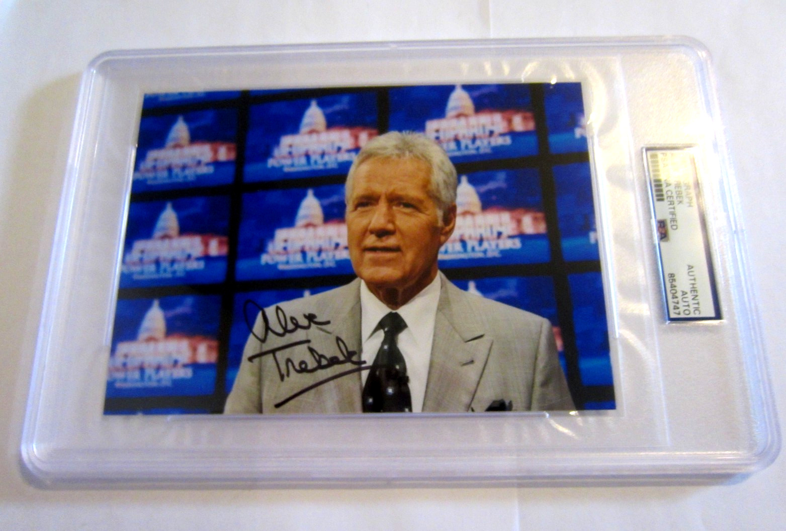 Who was Alex Trebek host of Jeopardy signed autographed 5x7 photo PSA authentic Who was Alex Trebek host of Jeopardy signed autographed 5x7 photo PSA authentic