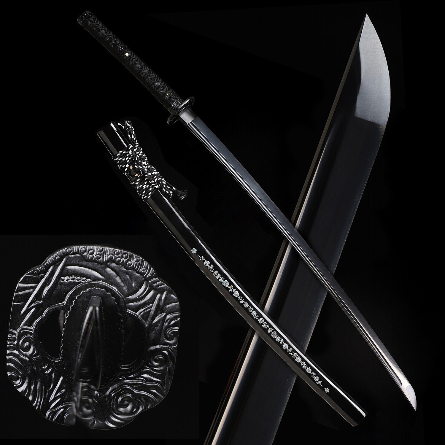 Battle Ready All Black T10 Steel Japanese Samurai Sword Katana Razor Sharp Battle Ready All Black T10 Steel Japanese Samurai Sword Katana Razor Sharp