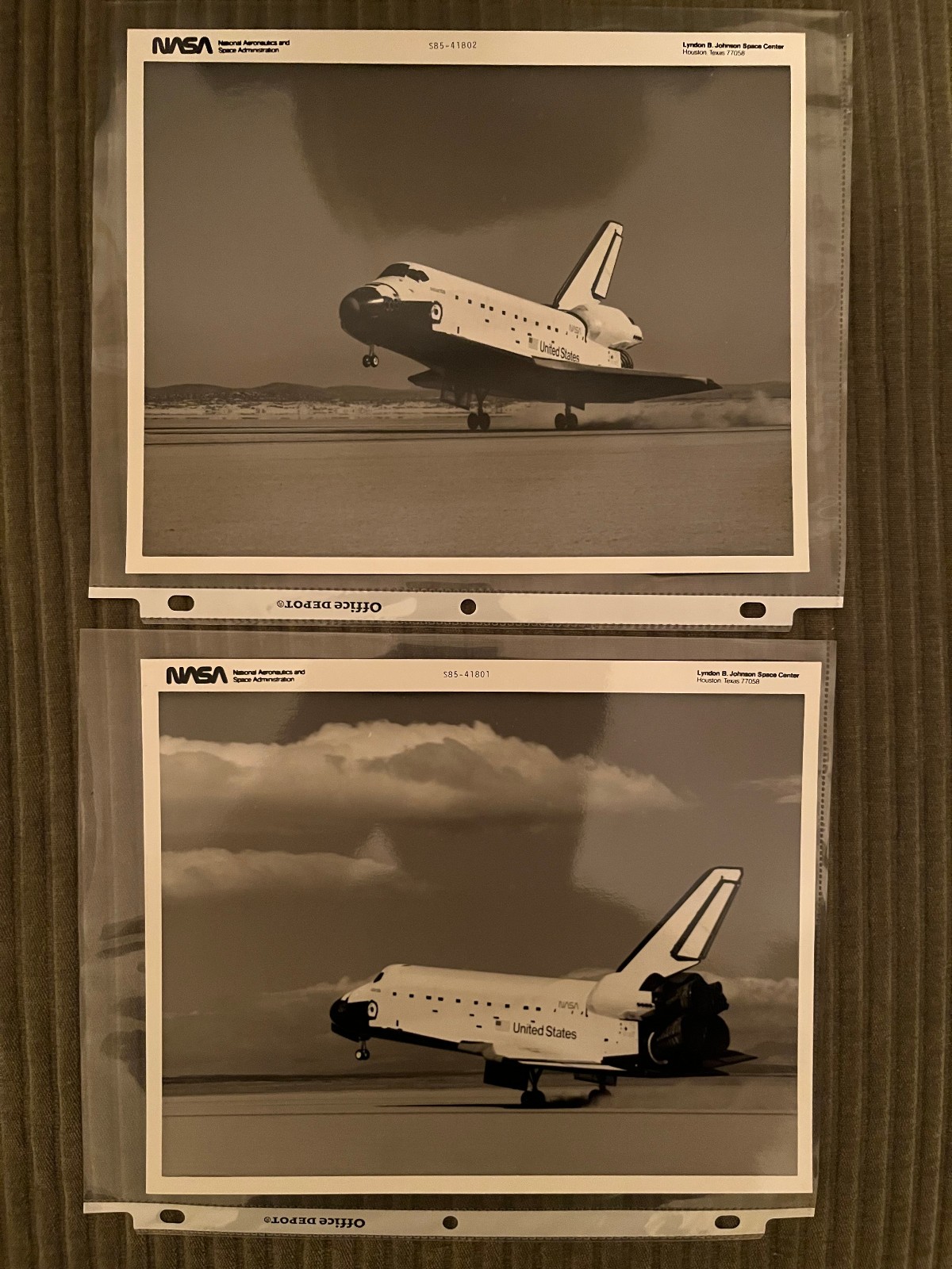 1985 NASA Press Photos Atlantis STS-51J Maiden Landing Type 1 RARE 2-Set Kodak 1985 NASA Press Photos Atlantis STS-51J Maiden Landing Type 1 RARE 2-Set Kodak