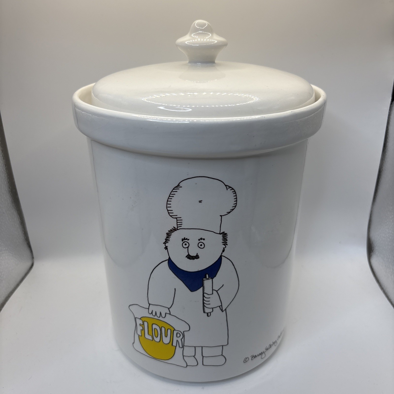 Vtg Barney Saltzberg Chefs 1983 Flour Canister Cookie Jar Made In USA Vtg Barney Saltzberg Chefs 1983 Flour Canister Cookie Jar Made In USA