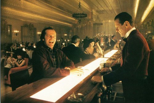 Jack Nicholson and Joe Turkel in The Shining in bar grinning 24x36 Poster