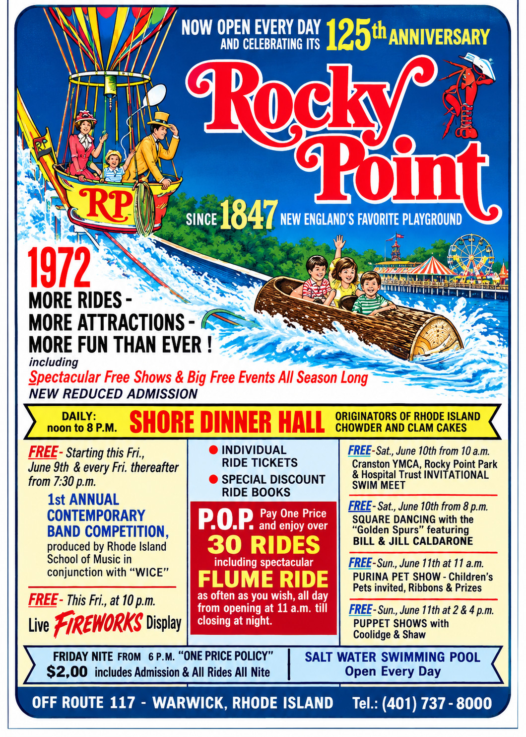 Vintage Rocky Point Amusement Park Ad Magnet - West Chester, Pennsylvania.