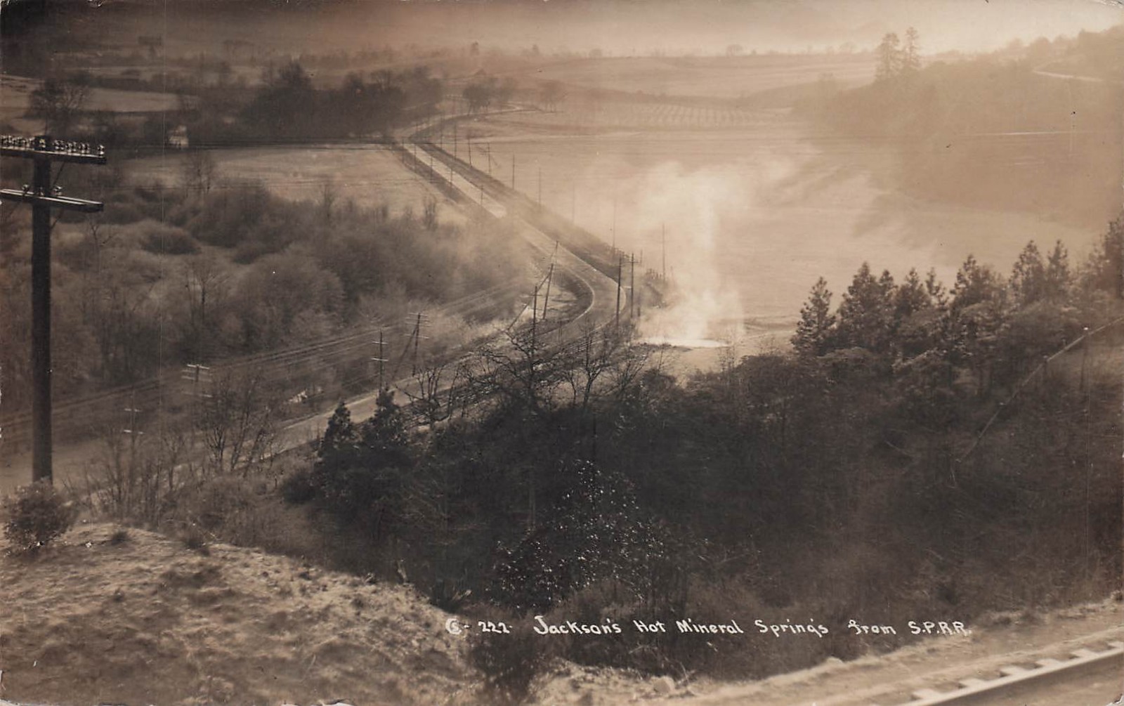 RPPC Ashland Oregon Jackson Hot Mineral Springs Railroad Route Vtg Postcard 31A