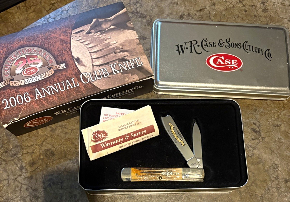 Case XX 2006 Collectors Club Razor 2-Blade Stag Handle w/ Tin 25 anniversary Case XX 2006 Collectors Club Razor 2-Blade Stag Handle w/ Tin 25 anniversary