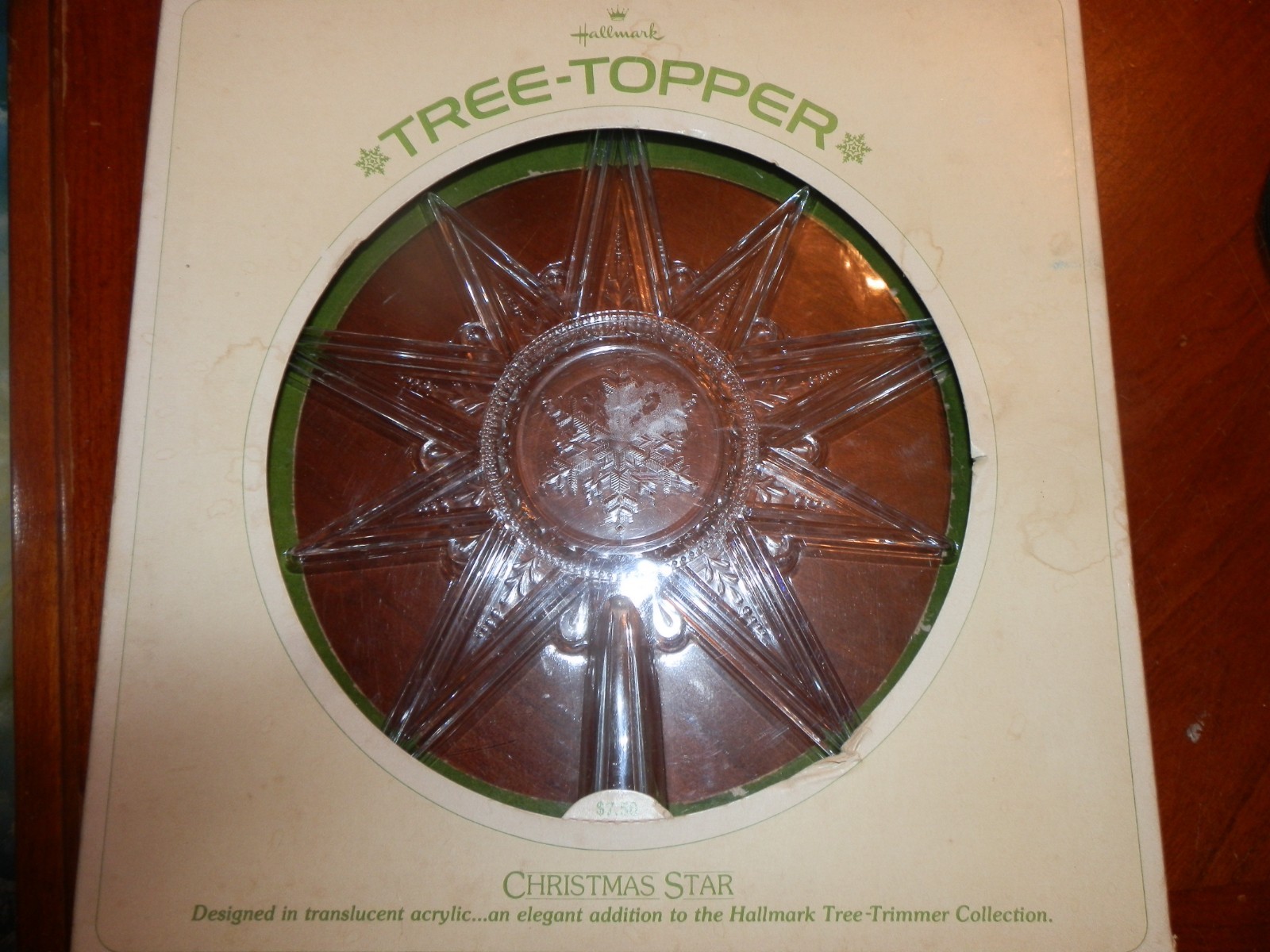 Vintage 1970’s Hallmark Lucite Christmas Tree Topper Star 9.5 x 10" Still in box Vintage 1970’s Hallmark Lucite Christmas Tree Topper Star 9.5 x 10" Still in box