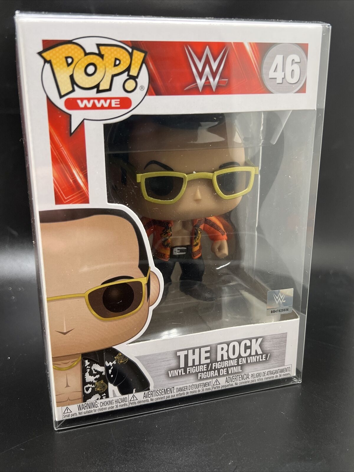 Funko Pop The Rock #46 WWE Wrestling Dwayne Johnson Vinyl Figure w/ Protector