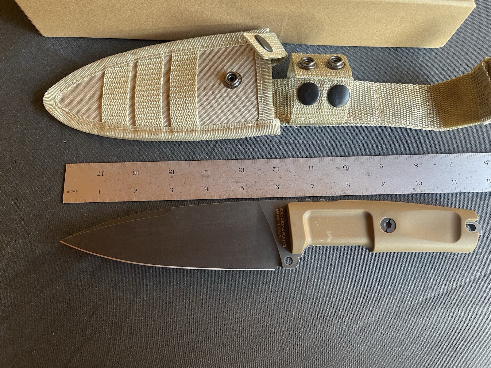 Extrema Ratio Shrapnel One Desert Tan Bohler N690 Fixed Blade Knife Extrema Ratio Shrapnel One Desert Tan Bohler N690 Fixed Blade Knife