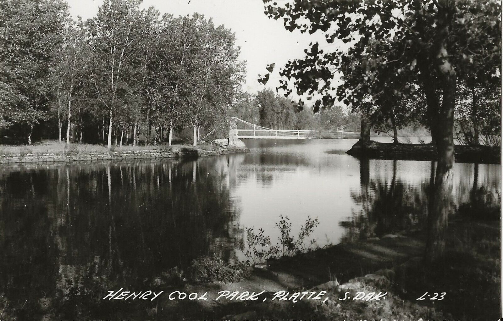 Postcard South Dakota Platte Henry Cool Park Charles Mix County c1930-50 RPPC 