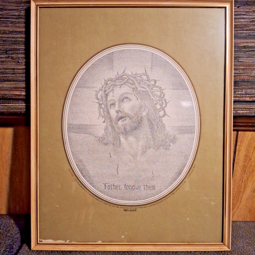 Vintage Jesus Christ Bible Word Art Gwang Hyek Rhee Father Forgive Them Framed Vintage Jesus Christ Bible Word Art Gwang Hyek Rhee Father Forgive Them Framed