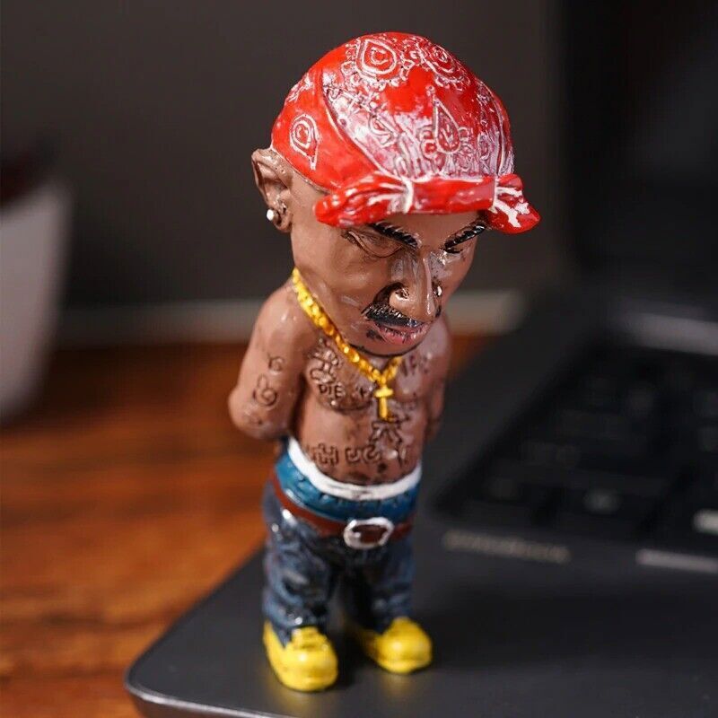 Tupac Shakur Hip Hop Rapper Action Figure Mini Resin Figures Ornament Statue