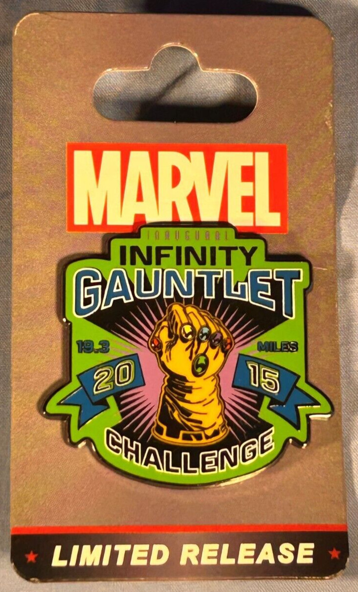 New HTF Rare RunDisney Disneyland Avengers 2015 Inaugural Infinity Gauntlet Pin New HTF Rare RunDisney Disneyland Avengers 2015 Inaugural Infinity Gauntlet Pin