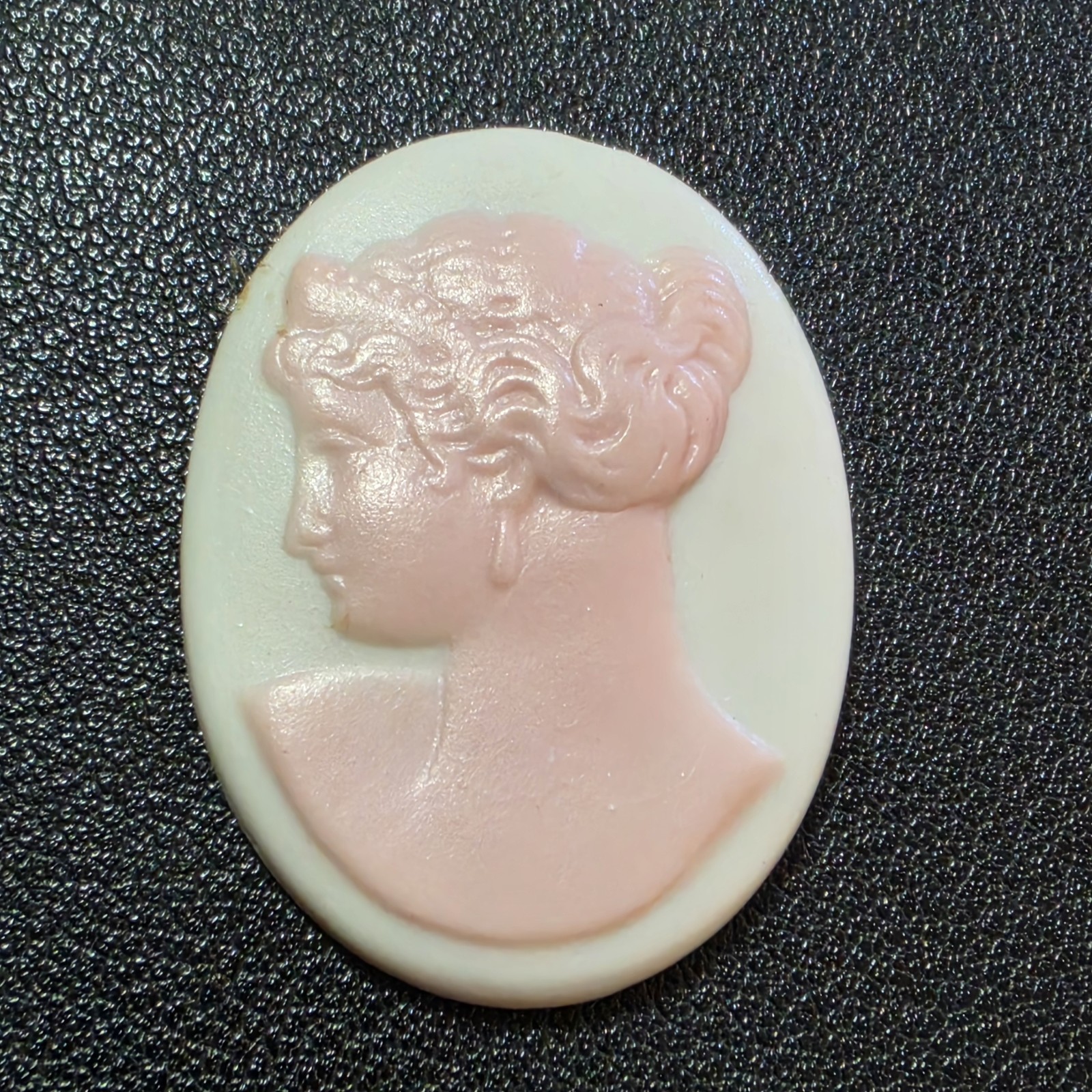 Vintage Signed Limoges France Pink Lady Cameo Porcelain Plaque Cabochon Vintage Signed Limoges France Pink Lady Cameo Porcelain Plaque Cabochon