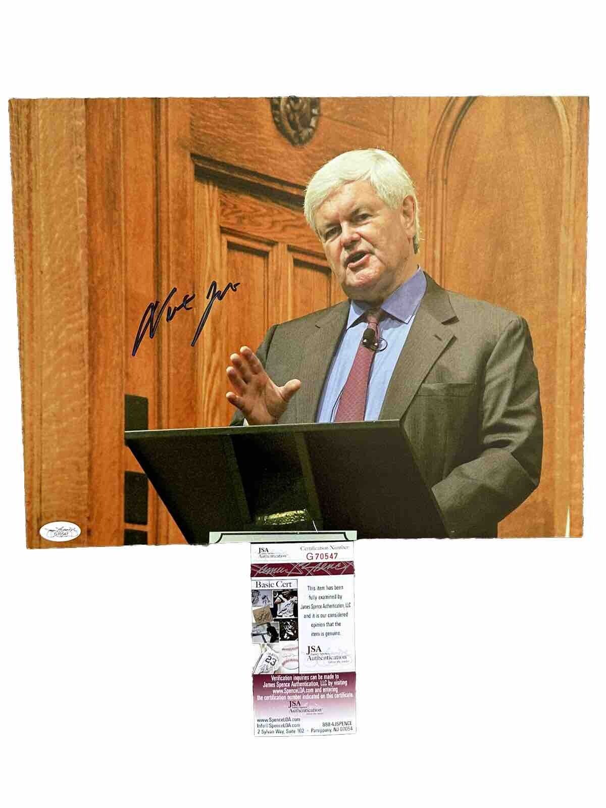NEWT GINGRICH HAND SIGNED AUTOGRAPHED 11x14 PHOTO-SPEAKER OF THE HOUSE JSA CERT