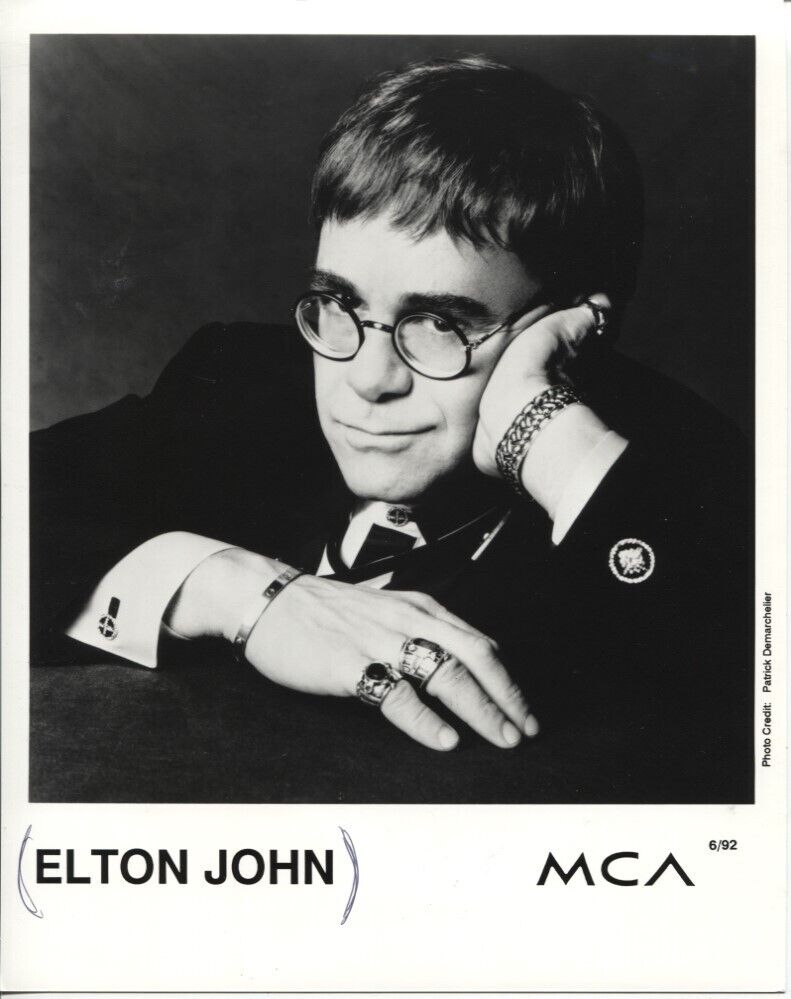 1992 Press Photo of Rock Singer Elton John Photo Credit Patrick Demarchelier