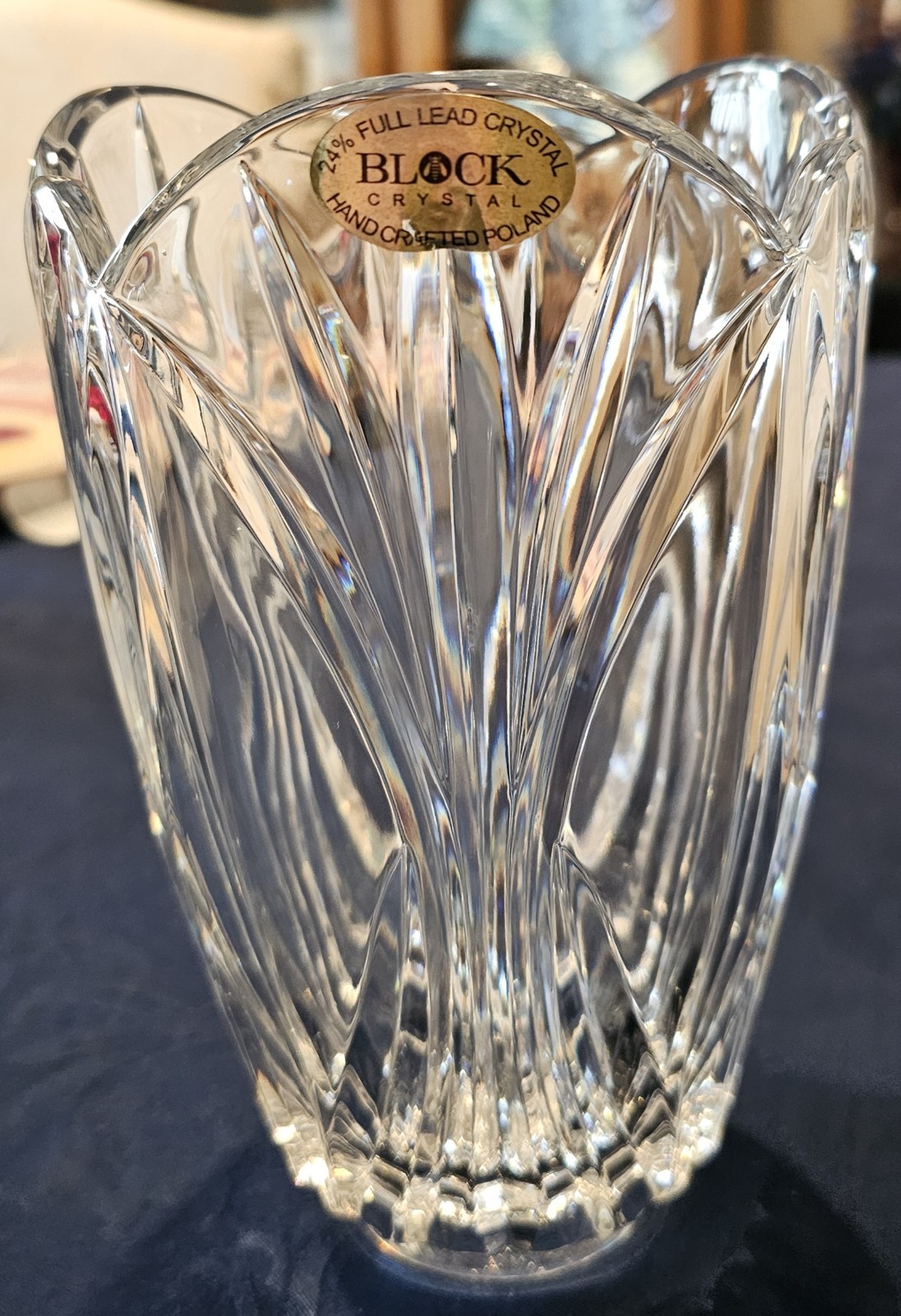 Block 24% Full Lead Crystal Light SHADE Lamp Sconce Hurricane Block 24% Full Lead Crystal Light SHADE Lamp Sconce Hurricane