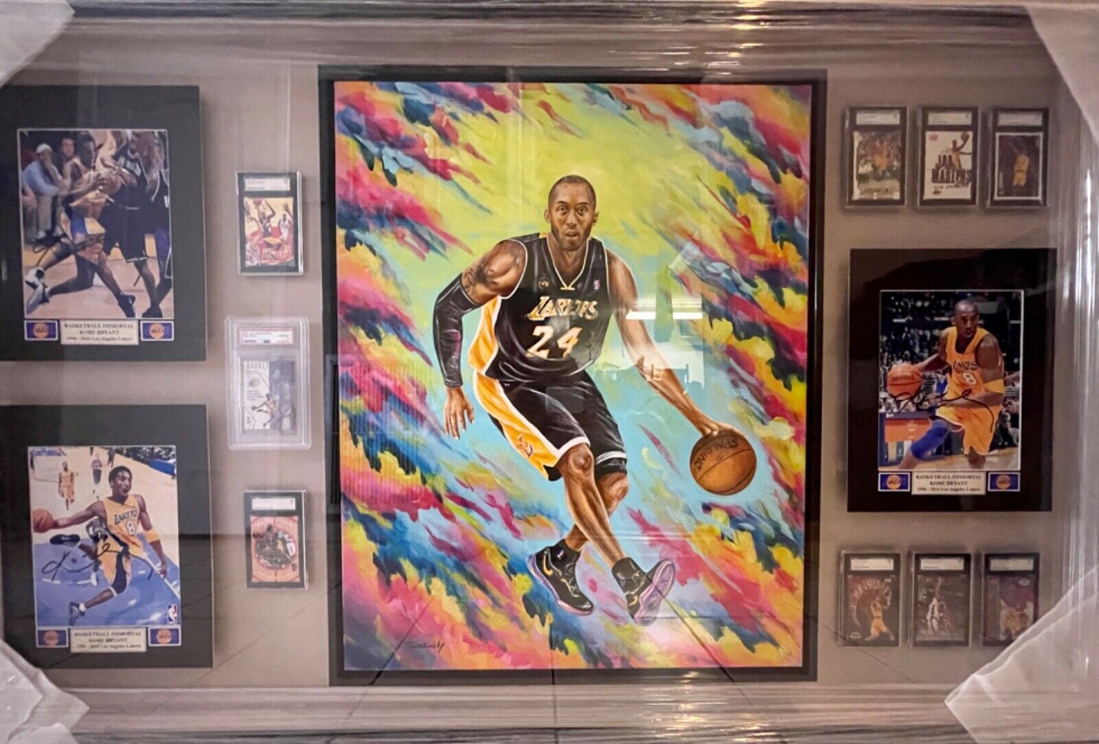 Black Mamba Kobe Bryant  signed/graded collection items including a painting