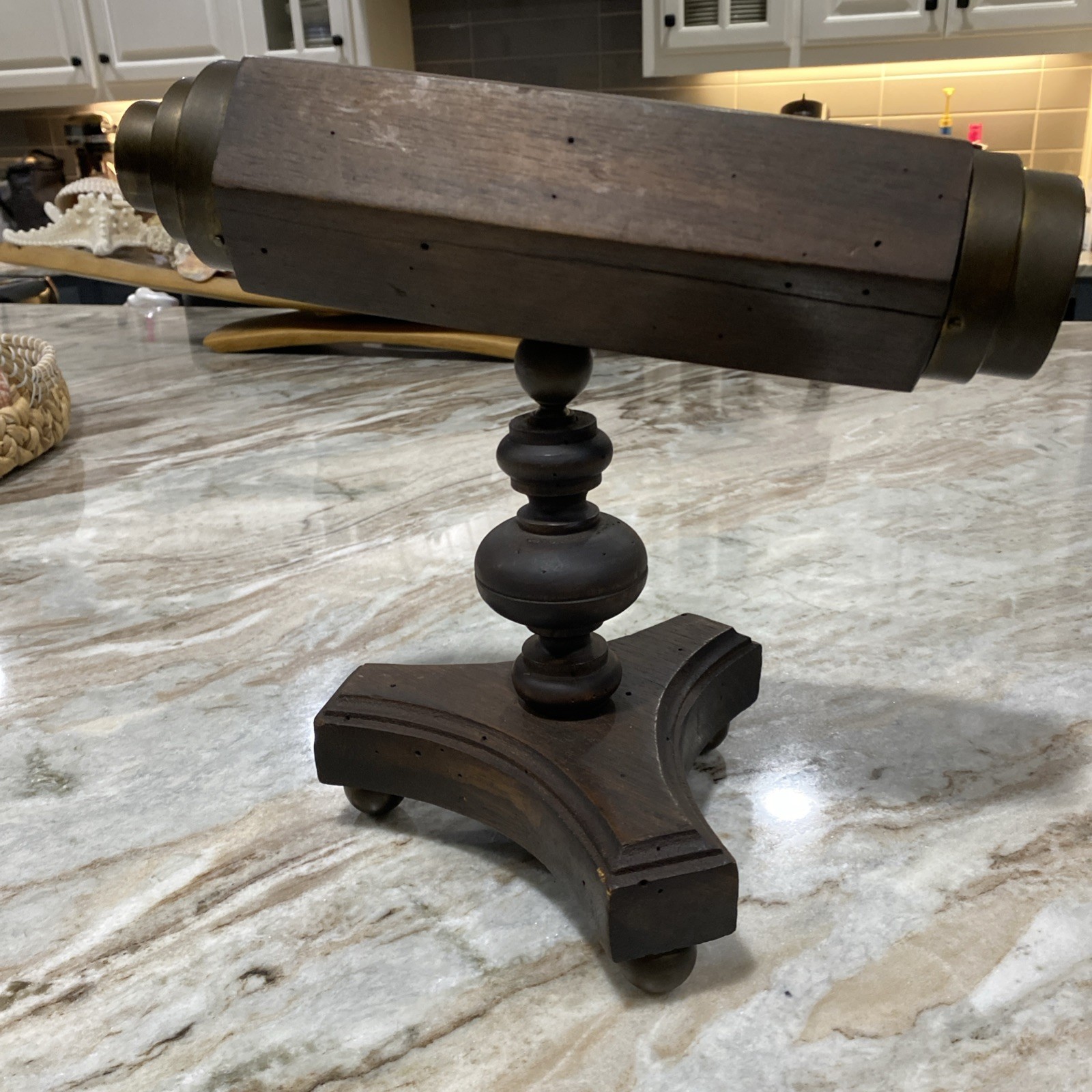 Antique Vintage Parlor Tabletop Kaleidoscope Brass & Wood Italy Antique Vintage Parlor Tabletop Kaleidoscope Brass & Wood Italy