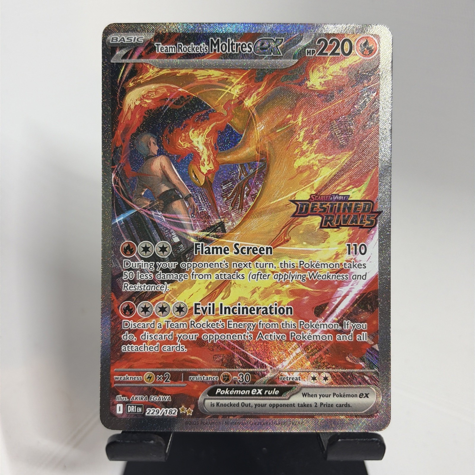 Pokemon TCG: Team Rockets Moltres - 229/182 - Destined Rivals Stamped - NM Pokemon TCG: Team Rockets Moltres - 229/182 - Destined Rivals Stamped - NM