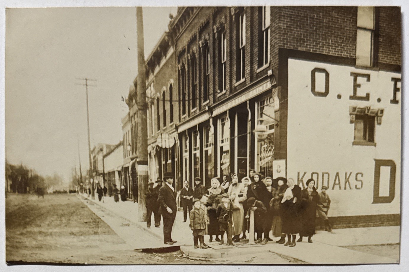 Dirt Road People Kodaks Sign Winter Clothing Antique RPPC Postcard Dirt Road People Kodaks Sign Winter Clothing Antique RPPC Postcard